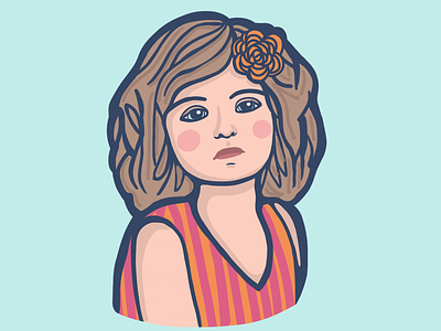 Sad Girl digital art flower freelancer girl illustration illustrator procreate