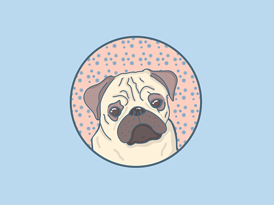 Sweet pug animals cute digitalart dog illustration petportrait procreate pug shirt