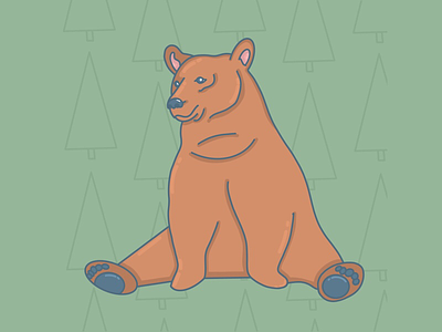 Bear animal bear digitalart procreate sitting