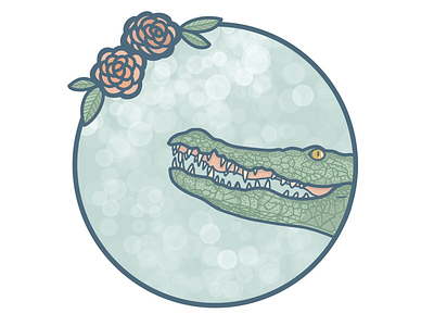 Crocodile crocodile digital art floral fun green illustration kids procreate shirt wildlife