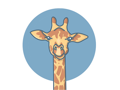 Giraffe animals blue digitalart giraffe kids procreate wildlife