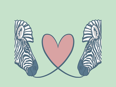 Zebras digitalart heart illustration love procreate wildlife zebra