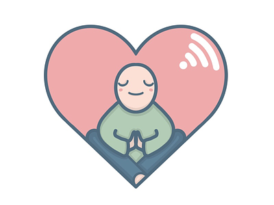 Meditation heart illustration love procreate