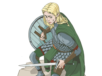 Lady of Ithilien character drawing eowyn fan art fantasy illustration lotr rohan