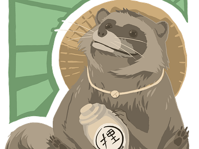 Tanuki animal cute animal drawing illustration raccoon tanuki