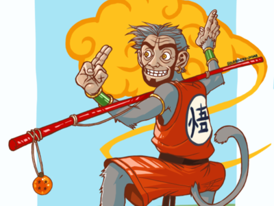 The monkey king animal character comic dragon ball drawing fan art illustration monkey monkey king