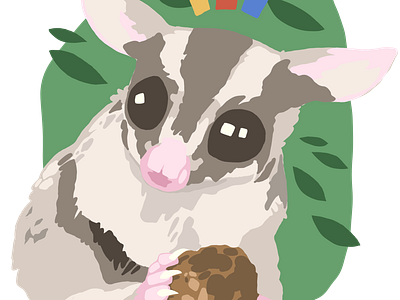 Sugarglider animal art cute ilustration nature sugar vectorial