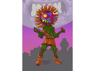 Majora's puppet art character comic design drawing evil fan art fantasy illustration majoras mask mask skull the legend of zelda villain zelda