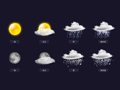 weather icon 天气 图标 icon design uidesign weather icon 天气 图标