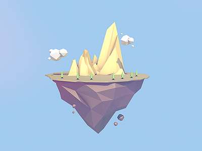 Island Low Poly c4d illustration lowpoly mograph