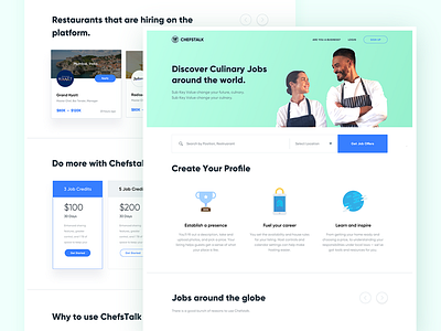 Chefstalk Home Page color design illustration interaction mograph type ui ux web wireframes