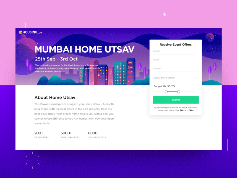 Event Page Festive Banner diwali festival illustrations interaction mograph motion ui ux