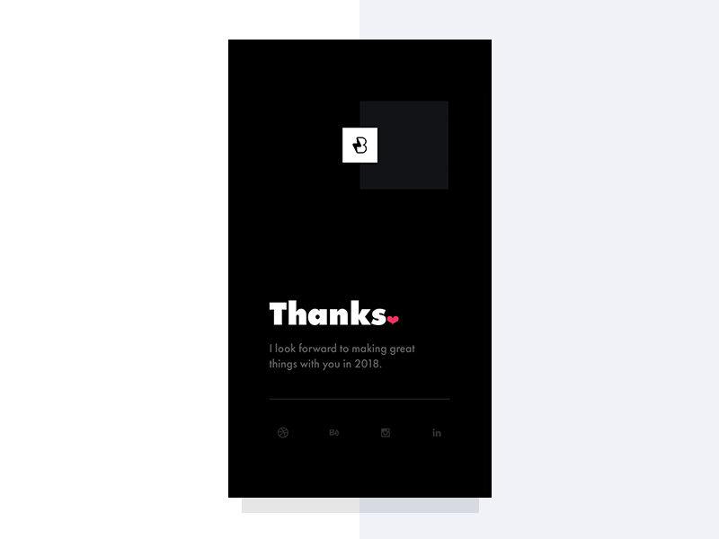 Thanks animation app illustrator interaction ios mobile mograph motion portfolio ui ux web