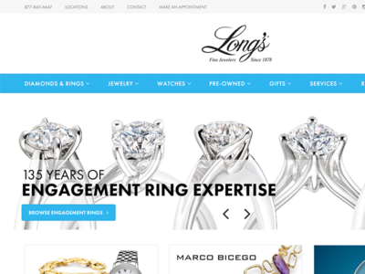 Long's Jewelers Home Page ecommerce home page shopify