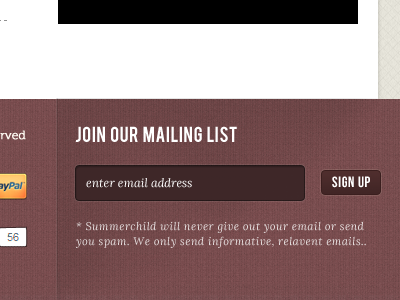 Gotta love mailing list signups ecommerce newsletter sign up