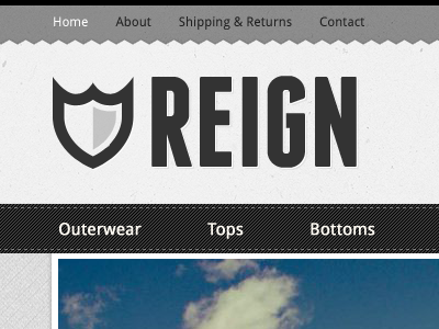 Shopaholla Reign ecommerce header web design