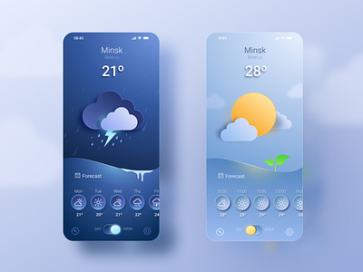 Weather App Design design figma illustration ui uidesign ux vector