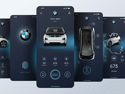 Car Control App Design app appdesign autoapp car design graphic design illustration ui ux