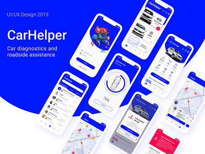 CarHelper – Design App app art clean design icon identity illustration illustrator ios logo minimal mobile ui ux vector