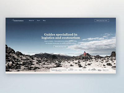 Landing Page for a hiking guide company branding design typography ui ux