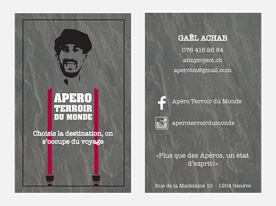 Carte de visite Apero Terroir du Monde business card logo typography