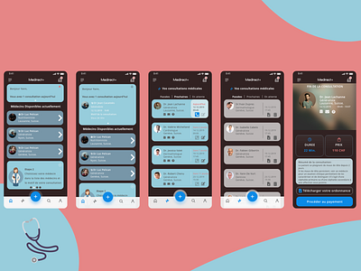Application Mobile Consultation Médicale app design icon protoype ui ux