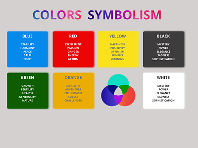 Colors symbolism design typography ui ux web