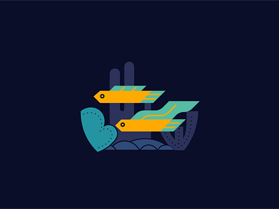 fish art blue design fish icon illustration vector