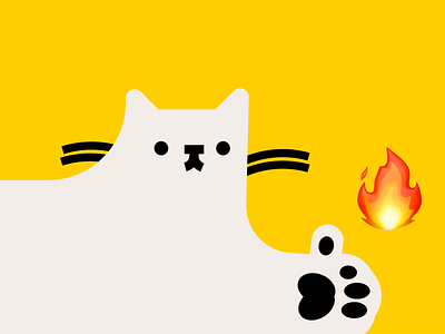 this is fine cat cat illustration design emoji fire illustration paw white