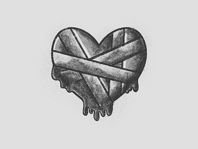 Broken heart illustration grain heart heartbroken illustration