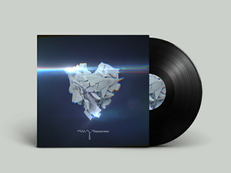 Nujv - Abandoned cover art heartbroken heart graphic design record cinema 4d cover art