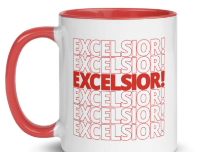 Excelsior! Thank You. ecommerce mug stan lee typography