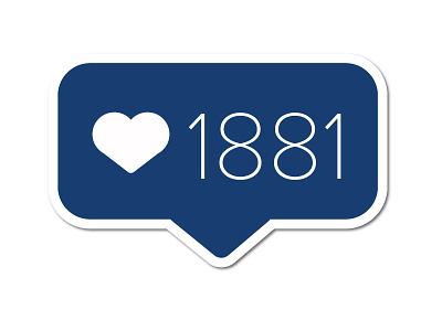 1881 Likes in blue drake university instagram likes sticker sticker mule stickermule