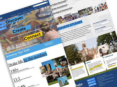 Drake University Homepage branding design branding designer college drake university homepage design university web design website
