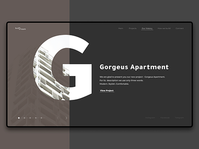 Corporate Website building company design main screen typography ui ui designer ux web design web designer website