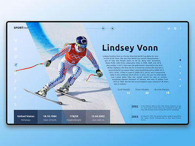 Sports News web blue concept design designer info site main screen sport sport news sport site ui ui design ui designer ux ux designer web design web designer website white