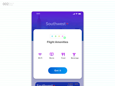 Daily Design #002. Pop Up UI adobe xd airline dailui daily challange pop up ui ui ux xd