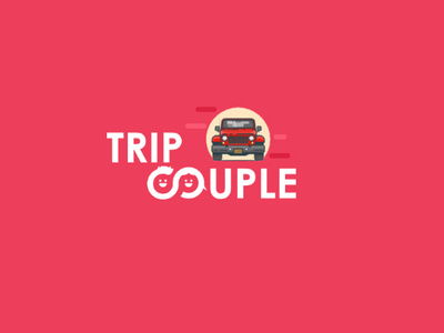 Trip couple logo design concept