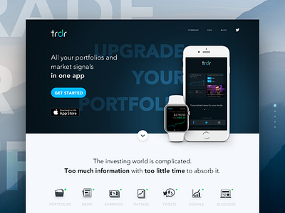 Trdr Landing app appstore finance icon landing market stock trading watch web