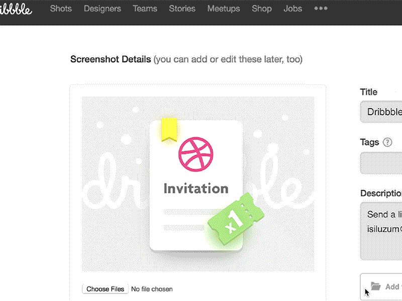 Dribbble Invitation Feature dribbble gif giveaway idea interaction invitation invite makeitbetter principle ux
