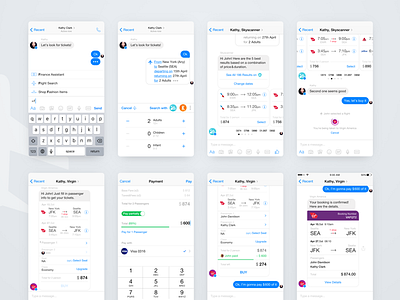 Messenger Bots & Partial payment Concept 2 flight travel interaction ux conversational commmerce chatbot facebook messenger chat bot ai