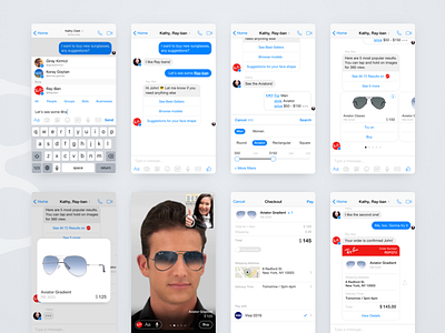 Messenger Bots & Augmented Video Call Concept 2 shopping augmented reality video e-commerce ux messenger interaction chat conversational commerce chatbot bot ai