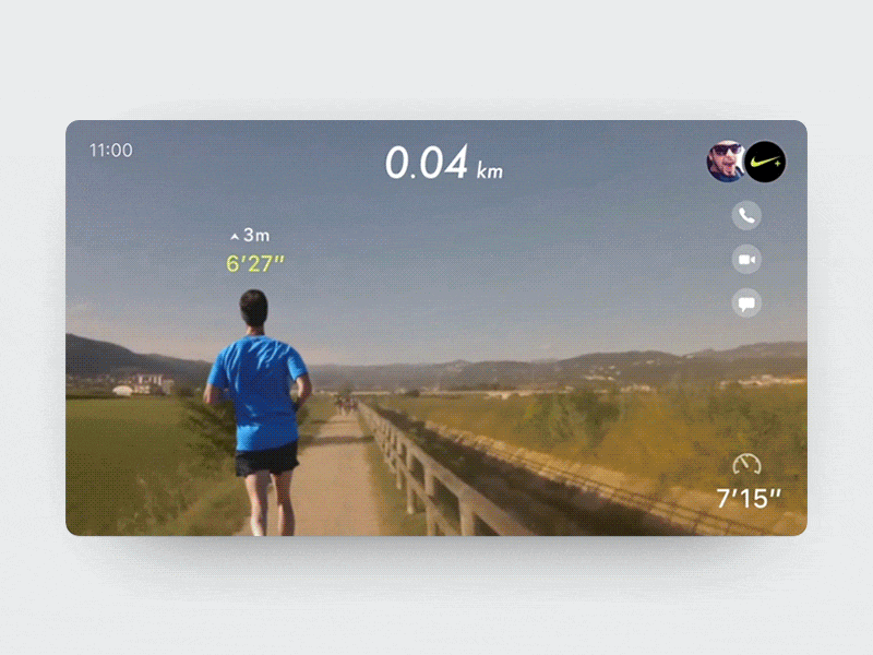 AR Run Concept ar augmented reality bot chat chatbot eye tracking glasses nike run ui voice wearable
