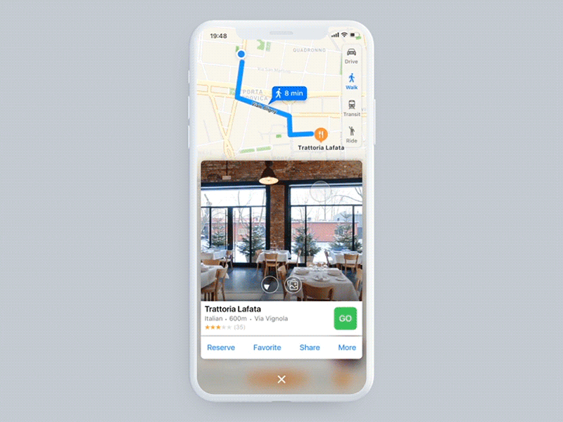 Apple Maps Concept app filter ios iphone map principle restaurant search ux
