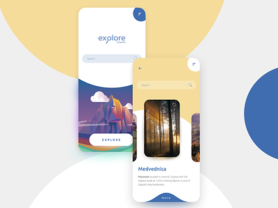 National/Nature Park Guide app concept 🌲💧 aplication app art direction design guide iconography icons illustration logo logotype mobile mountain nature parks ui ui design ux ux design vector wildlife