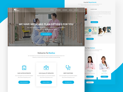 Medico Multipage Medical Template appointment clinic clinical doctor health health template healthcare hospital medical ui ux