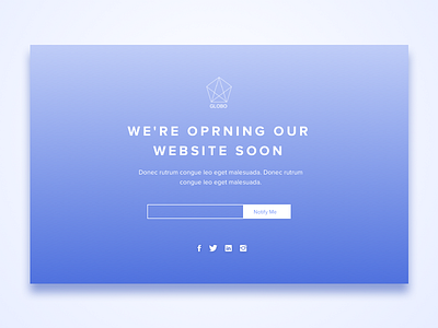 Website lunching landing page.