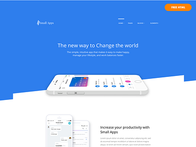 Small Apps Free App/SAAS/Startup Website Template app landing page clean free html landing page minimal design saas landing page