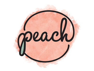 Peach branding design logo logo design peach peaches peachy procreate procreateapp typography watercolor