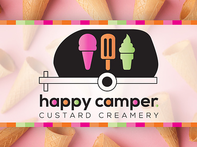 Happy Camper Custard Creamery branding design logo